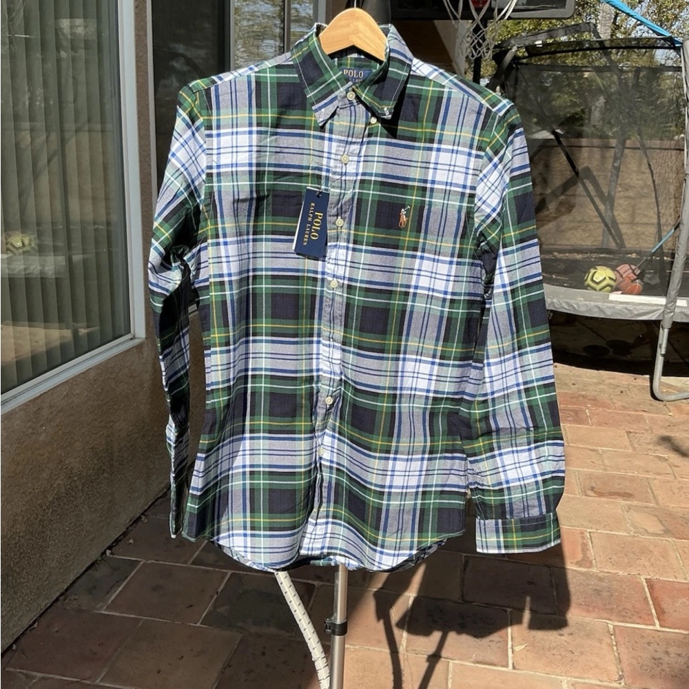 Polo by Ralph Lauren Men's Green Plaid Shirt